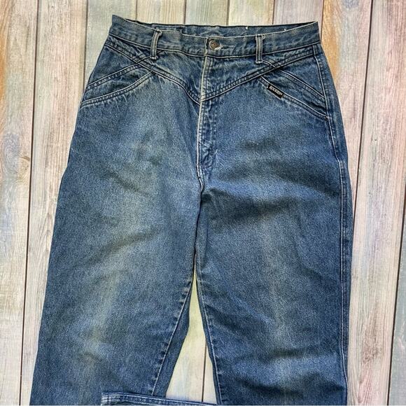 Rocky Mountain Rockies Bareback Jeans Western Rodeo Size 15 Punchy Denim Vintage - Picture 5 of 7